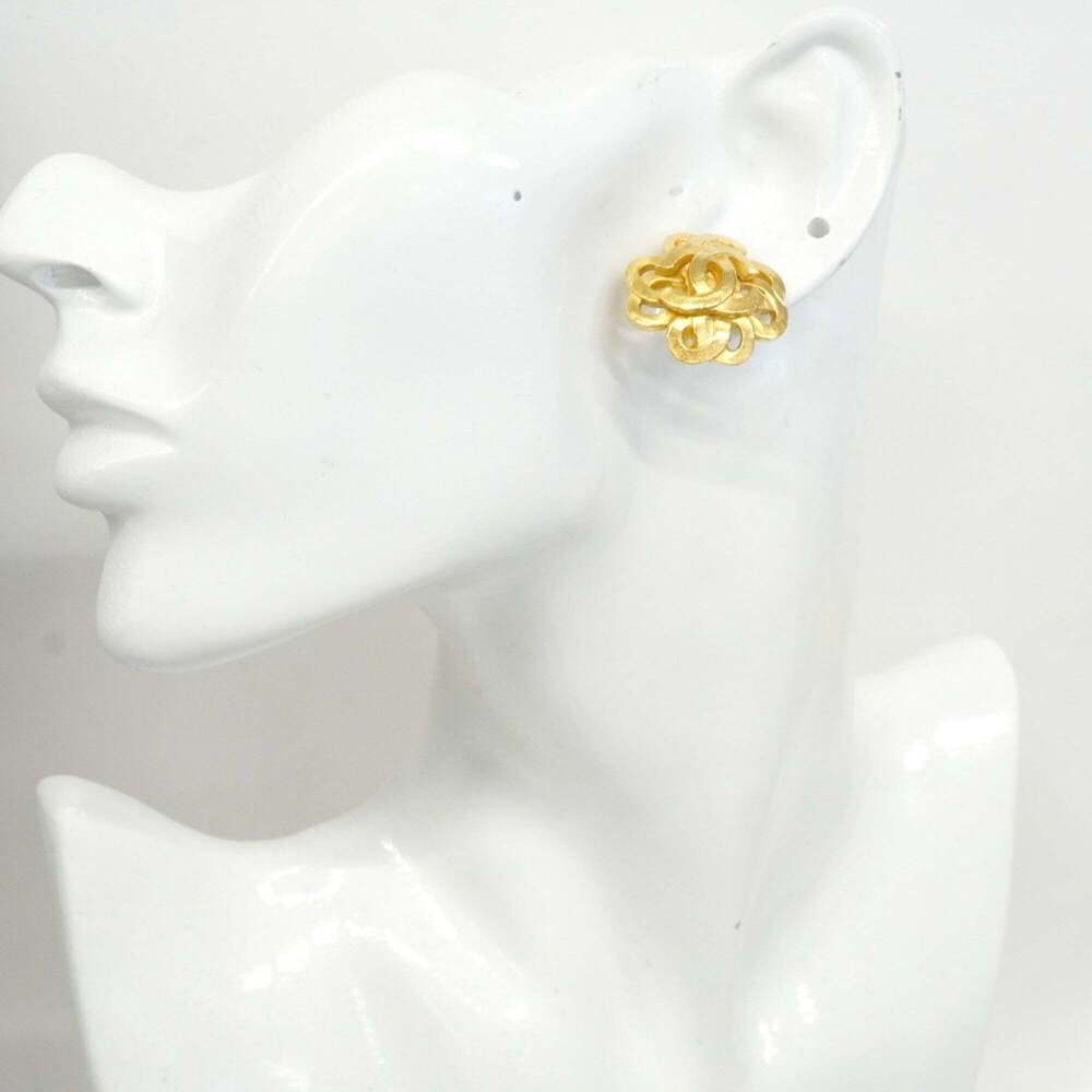 CHANEL Gold Logo Earrings - Picture 5 of 7